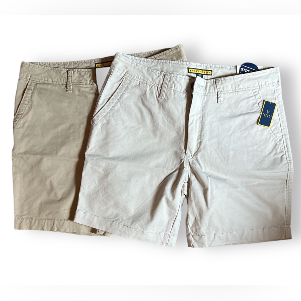 LOT OF 2!!! Prince Fox Stretch Chinos - size 32 (7.5” inseam)